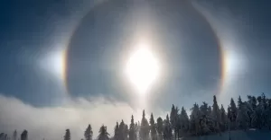 Zjawisko halo sfotografowane 14 grudnia