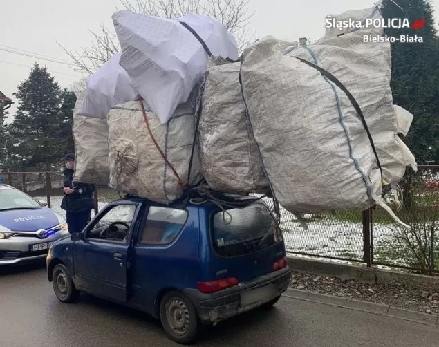 Przewoził bagaż dwa razy większy od wielkości samochodu