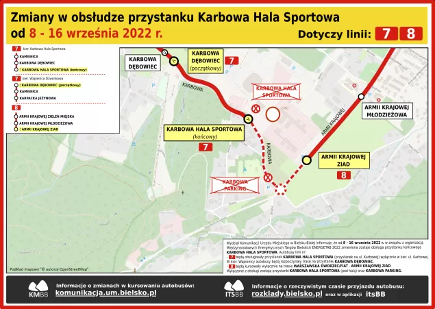 Zmiany w kursowaniu autobusów pod halą pod Dębowcem