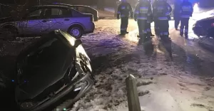Czołowe zderzenie w Bestwinie na ul. Bialskiej