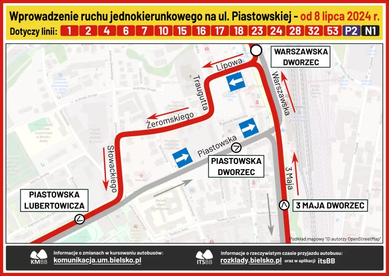 Uwaga pasażerowie. Utrudnienia w kursowaniu autobusów na ul. Piastowskiej