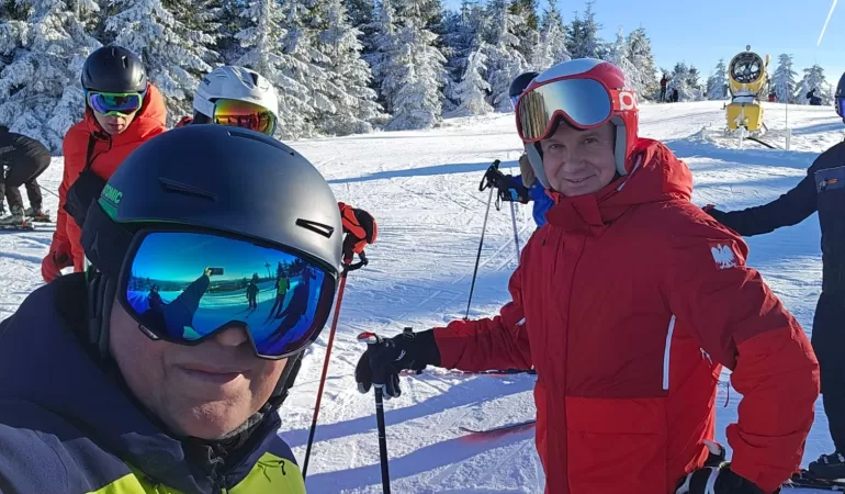 Andrzej Duda na nartach