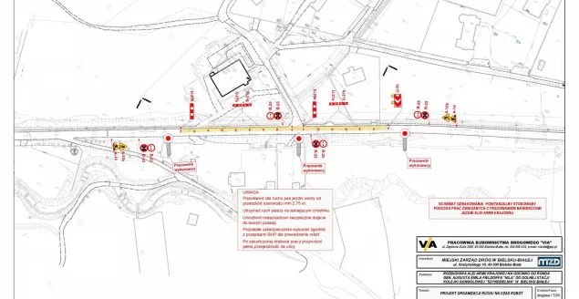 Projektowana organizacja ruchu na czas robót - etap 1C