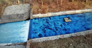 Niebieska woda w rz. Wapienica - 19.02.2019