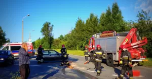 Zderzenie samochodów na Złotych Łanach - 7.08.2017