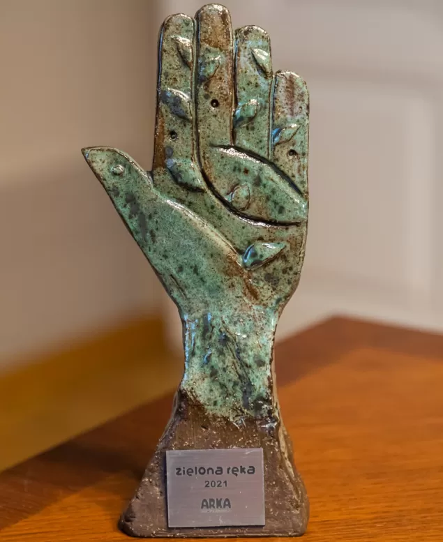 Statuetka Zielona Ręka dla miasta za wsparcie akcji ekologicznych