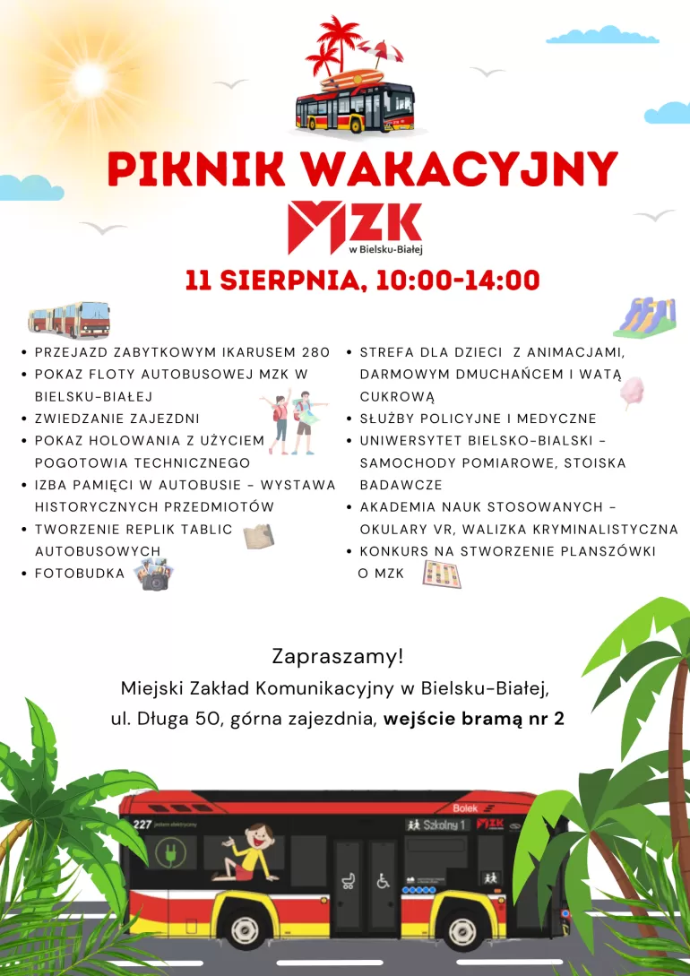 Wakacyjny piknik MZK. Zabawa dla dużych i małych