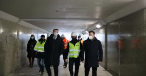 Prezydenci wizytowali postęp robót na przebudowie ulicy Cieszyńskiej