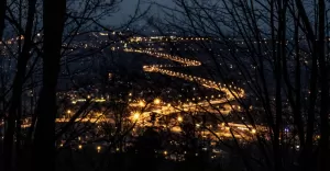 Bielsko tuż przed wschodem słońca