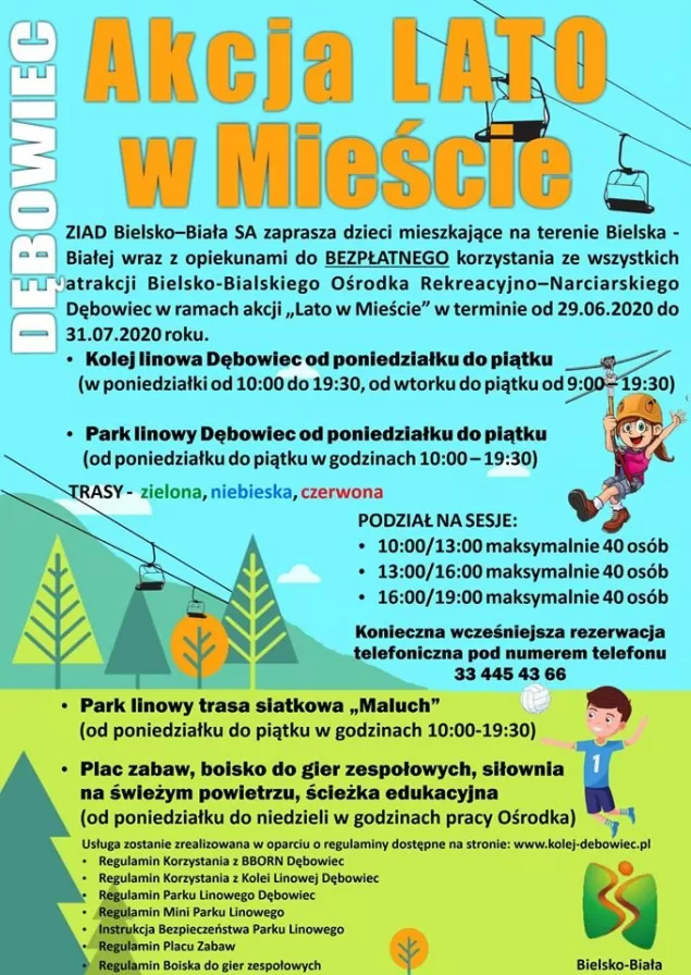 "Dębowiec" do 31 lipca darmowy dla dzieci z Bielska-Białej