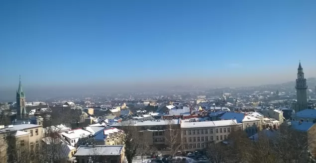 Smog widziany z osiedla