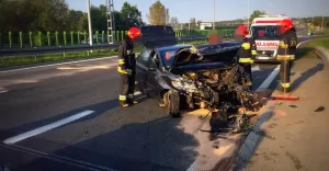 Kraksa na Węźle Komorowice - 8.09.2017