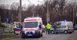 Potrącenie rowerzysty na al. Andersa - 5.04.2018