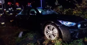 Kolizja Infiniti na ul. Wyzwolenia - 2.11.2017