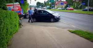 Potrącenie rowerzysty na Bystrzańskiej