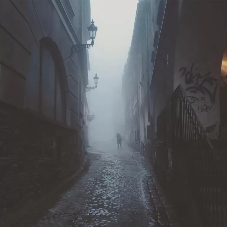 bielskobiała,bielsko,podcienie,starowka,luty,mgła,zima,fotodnia,instagram