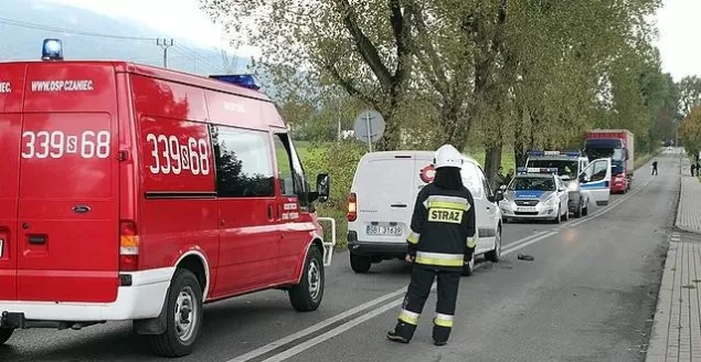 wypadek, policja