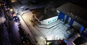 Pożar zakładu przy ul. Londzina w Bielsku-Białej -