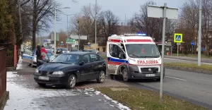 Potrącenie na ul. Bystrzańskiej - 18.01.2018