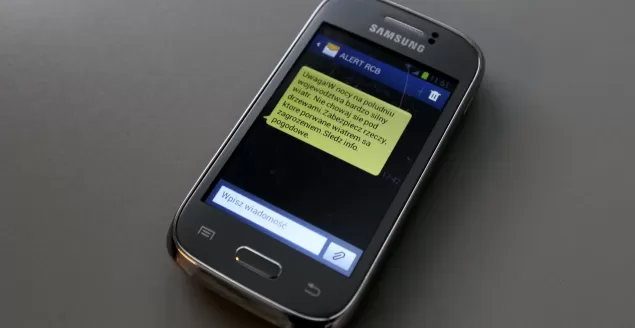 telefon, komórka, alert rcb