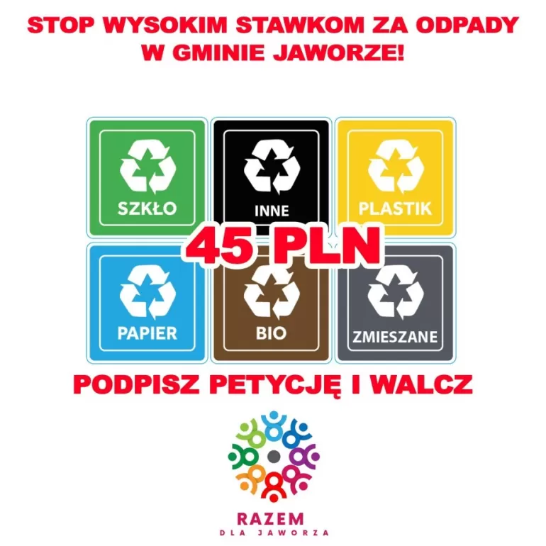 Mieszkańcy Jaworza jednoczą się by walczyć z podwyżkami opłat za odpady!