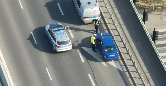 Bielskie drogi pod okiem policyjnego drona. Odnotowano 150 wykroczeń