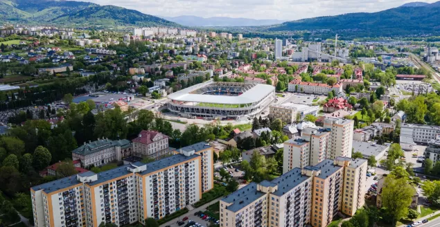 Panorama Bielska-Białej, dron