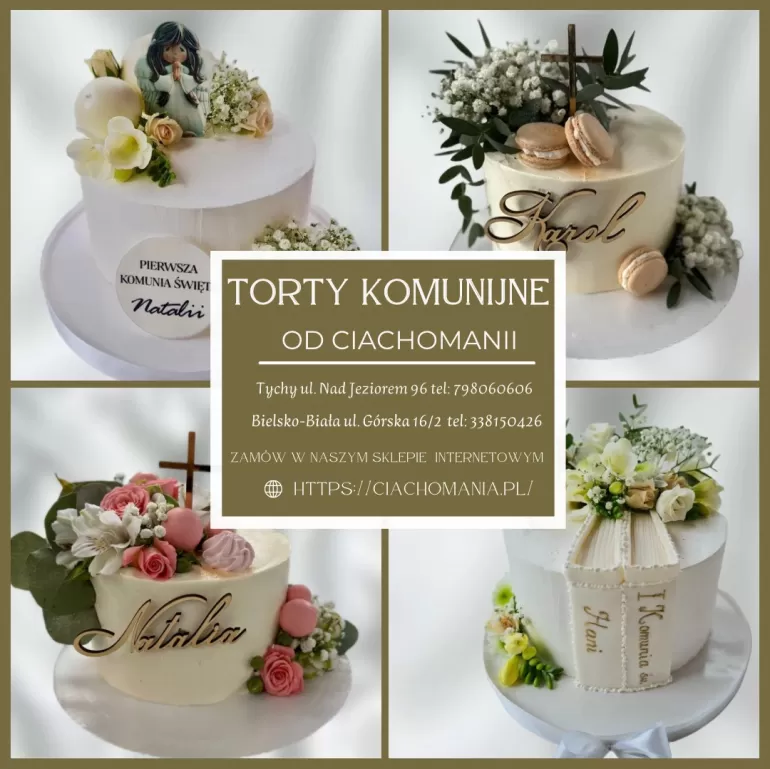 Szeroka oferta tortów komunijnych w bielskiej Ciachomanii - zapraszamy!