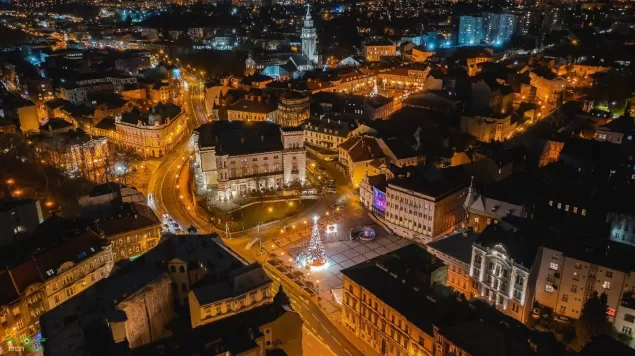 BielskoBiała,Centrum,plChrobrego,Rynek,Zamek,miastowgórach,Święta,BożeNarodzenie,fotodnia,inst