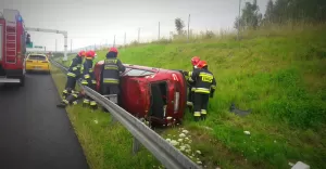 Dachowanie na S-52 w Bielsku-Białej