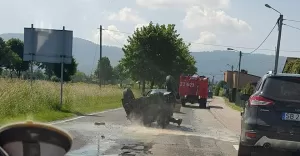Wywrotka przyczepki z grochówką - 26.05.2018