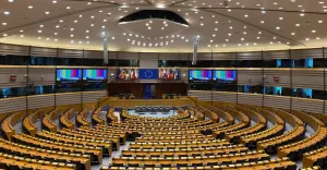 Sala obrad Parlamentu Europejskiego w Brukseli