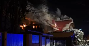 Pożar domu przy ul. Laskowej - 26.12.2021