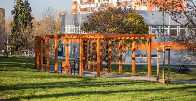 Pergola na skwerze marzeń. Powstała z Budżetu Obywatelskiego